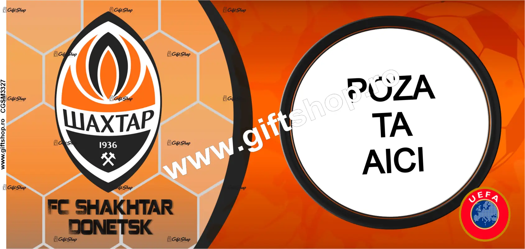 Fc shakhtar donetsk, cana personalizata cu poza, model 3327
